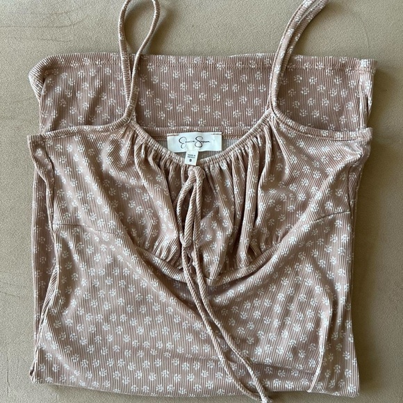 Floral Coquette Beige Slip Dress - Picture 9 of 9